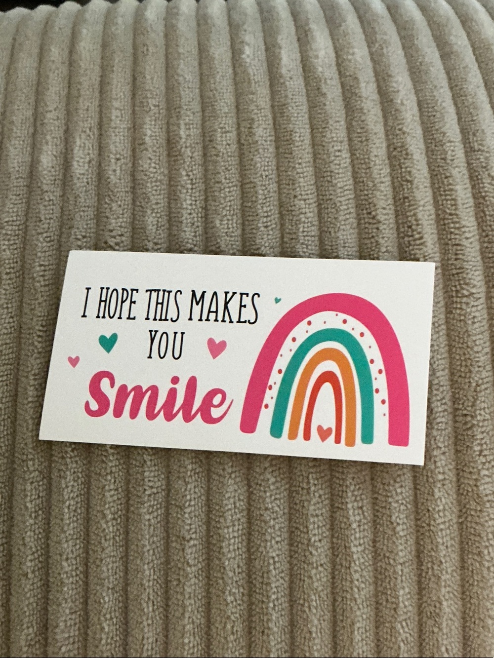 Smile Rainbow  Card - Pink and Teal